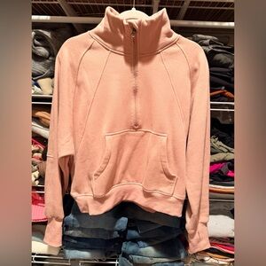 Bad Habit Zip Pullover Sweatshirt Blush Pink